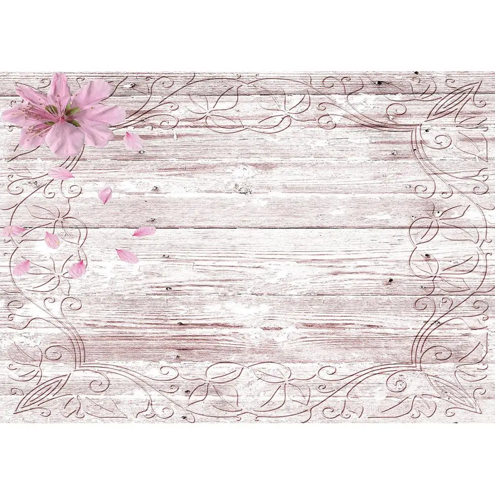 Photo Background Wooden Texure Pattern Flower Computer Printed Backdrop Photography Props for Children Baby Pets Toy Photophone