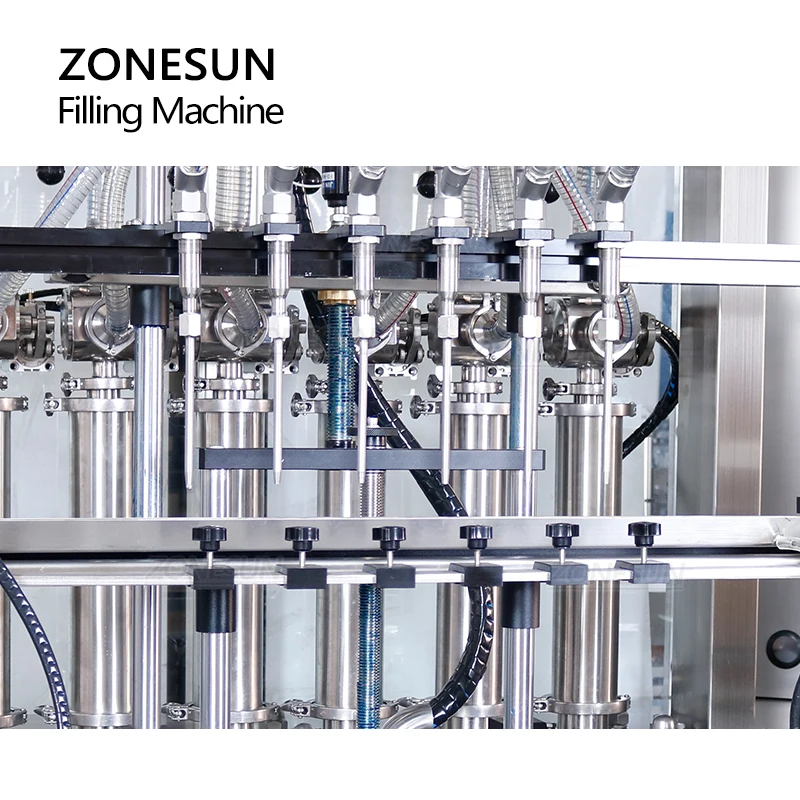 ZONESUN Vertical Explosion Proof Shampoo Inflammble Liquid Cream Ketchup Servo 6 Heads Filling Machine for Production Line