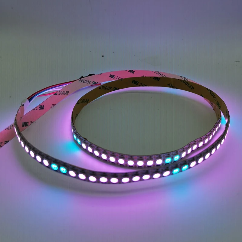 WS2812B striscia Led RGB 30/60/74/96/144 pixel WS2812 nastro luminoso intelligente PCB bianco nero IP30/65/67 1m/2m/4m/5m 5V