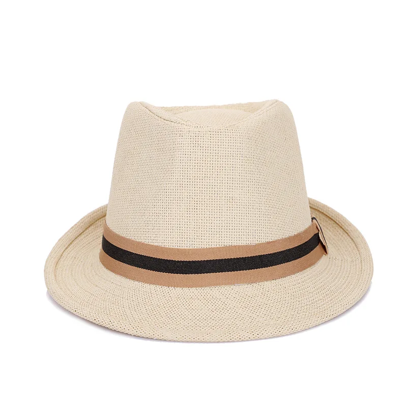 Men\'s Korean fashion summer hat outdoor leisure sun hat Beach Hat straw breathable hat