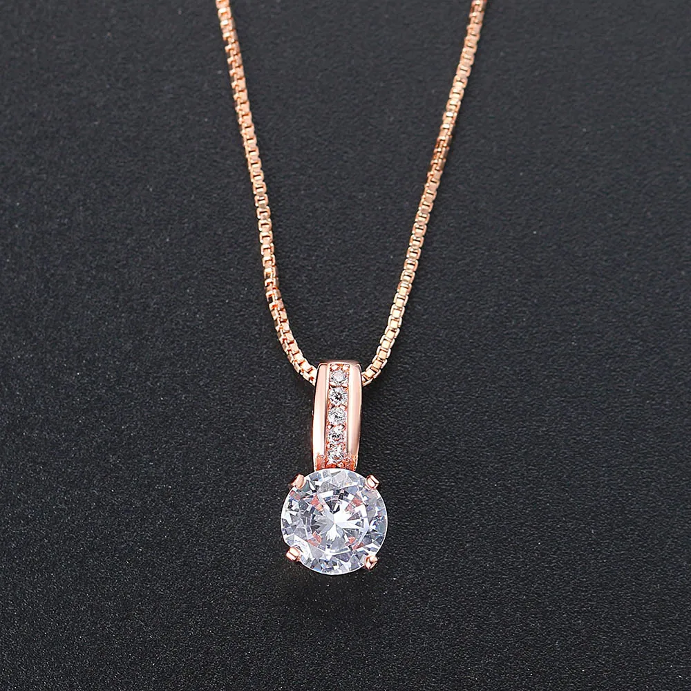 ZHOUYANG Top Quality Noble Crystal  Rose Gold Color Fashion Pendant Jewelry Made with Austria Crystal ZYN330