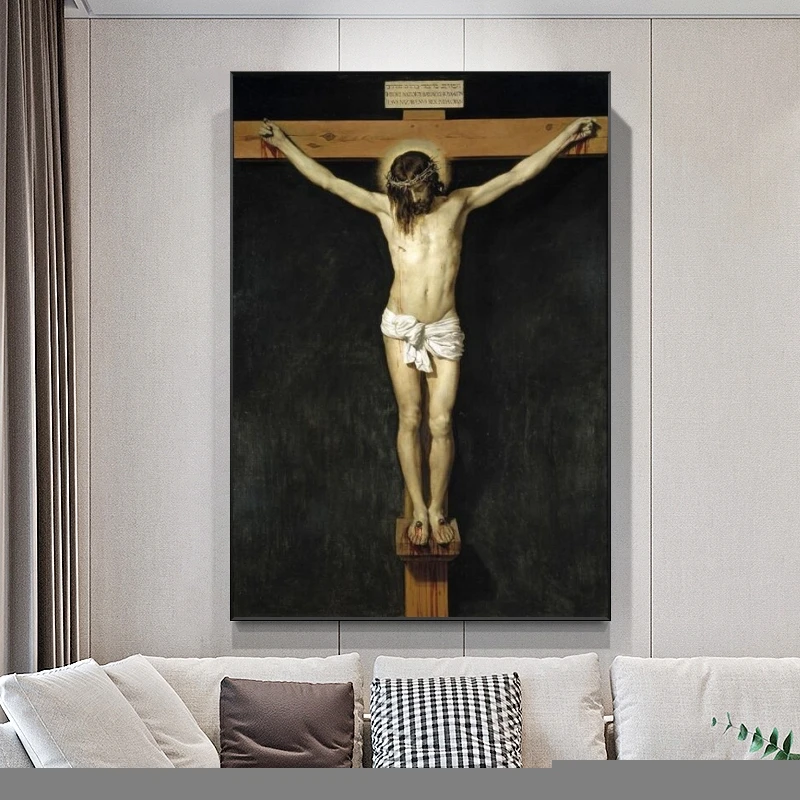 Famous Painting Christ Jesus Crucified Canvas Paintings Christian Posters and Prints Cuadros Wall Art Picture for Home Decor