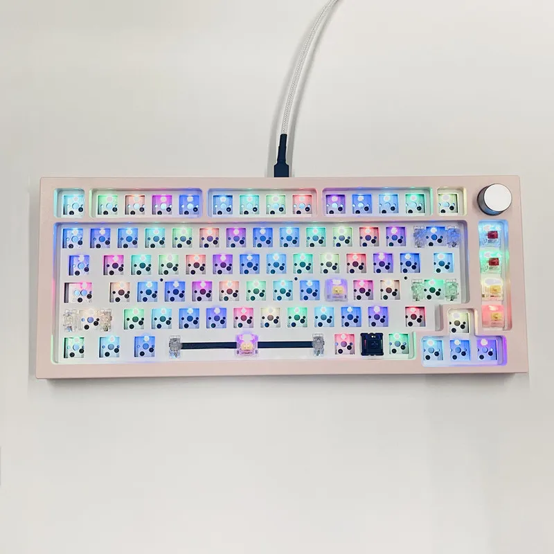 

DK75 Hot Swap Mechanical Keyboard Kit Programming RGB Compatiable With 3/5 Pins For Cherry Gateron Kailh Dial Knob Keyboard