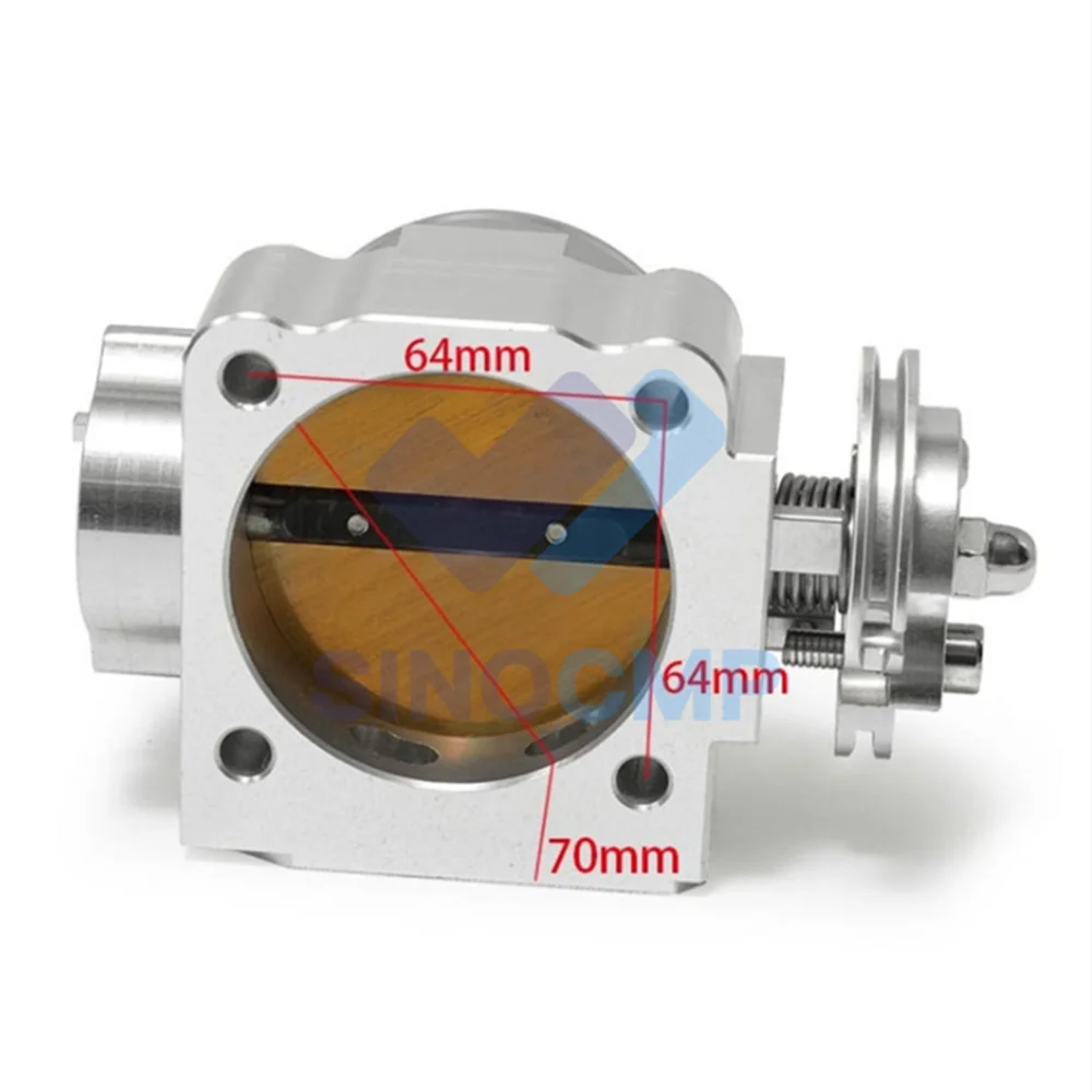 

70mm Silver Aluminum Car Turbo Throttle Body for Mitsubishi Evo 4 5 6 Uprated