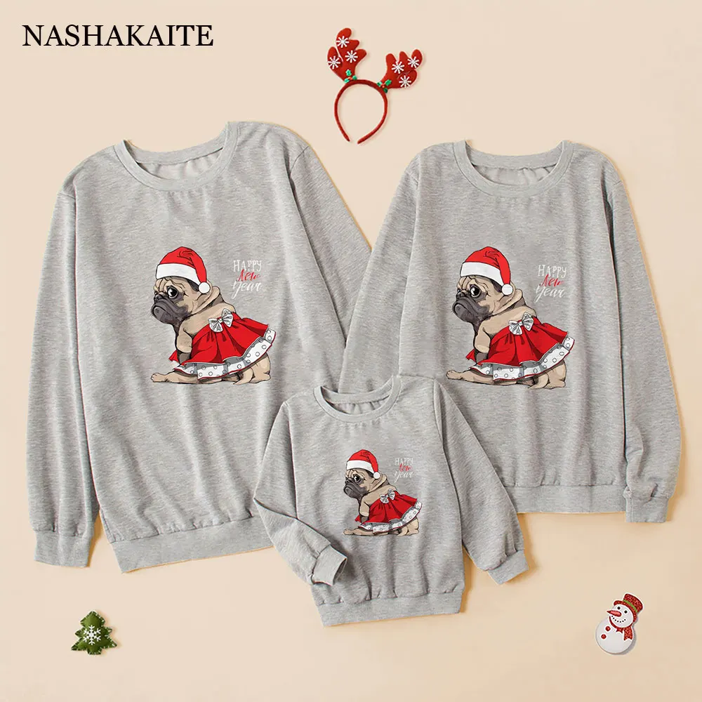 Christmas  Wine Glass Cotton Mother Daughter Matching Mum Baby Sweaters Family Set Mom  Mommy and Me Clothes Women Toddler Swea