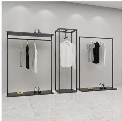 

Tie Yi simple clothing rack men's and women's clothing store display rack hanging clothes rack is hanging floor-to-floor side