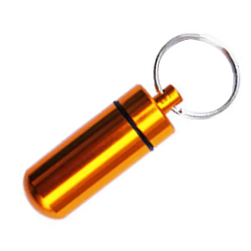 Mini Medicine Box Key Chain Waterproof Case Outdoor Emergency Medicine Drug Srorage Box Tank with Keychain Car Key Holder