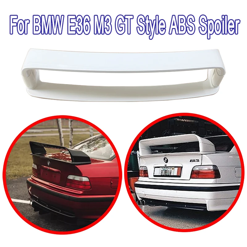 For BMW 3 Series E36 1990-2000 SpoilerABS Plastic Materail Unpainted or Glassy Black Spoiler For BMW E36 M3 Rear Wing