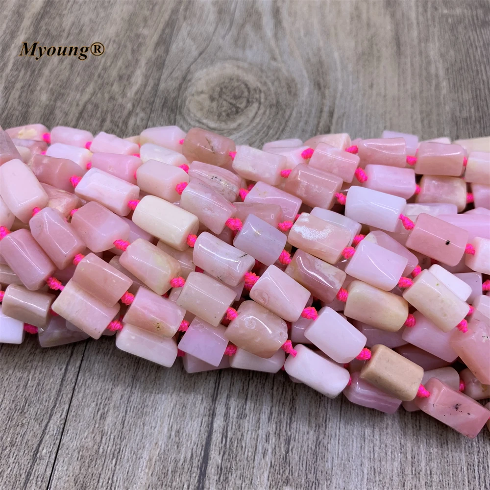 High Quality Natural Pink Opal Tube Space Beads 6x10MM Gems Beads For DIY Jewelry Making MY211214