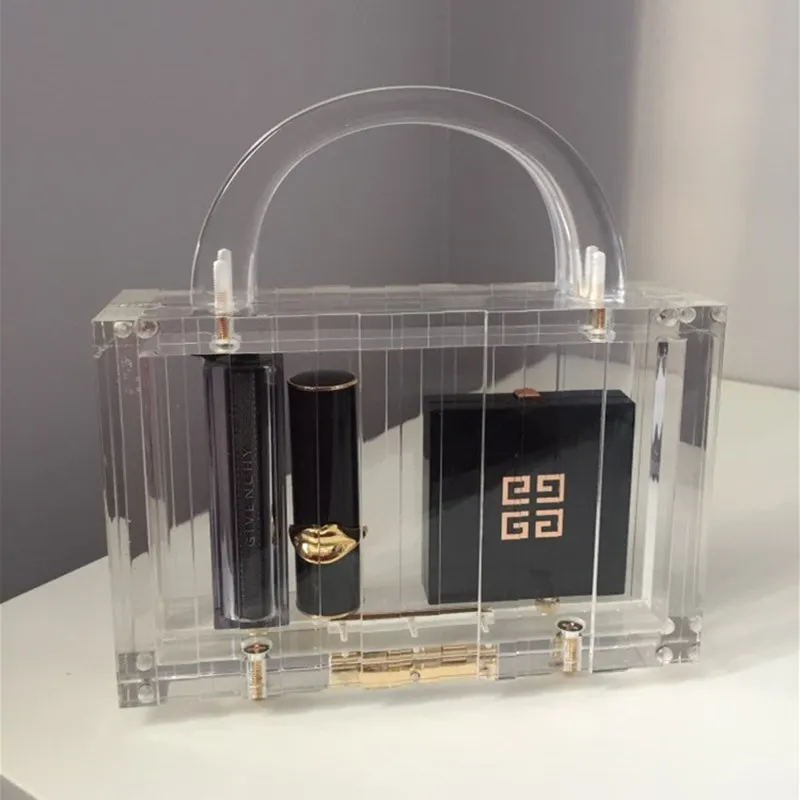 

New Trendy Handbag Brand Fashion Women Handbags Transparent Acrylic Luxury Party Prom Evening Bag Woman Casual Box Clear Clutch