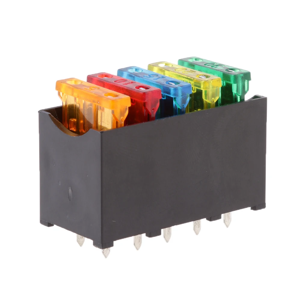 5 Way ATC  Fuse Box Holder For Car Boat Marine Machinery 12V 24V