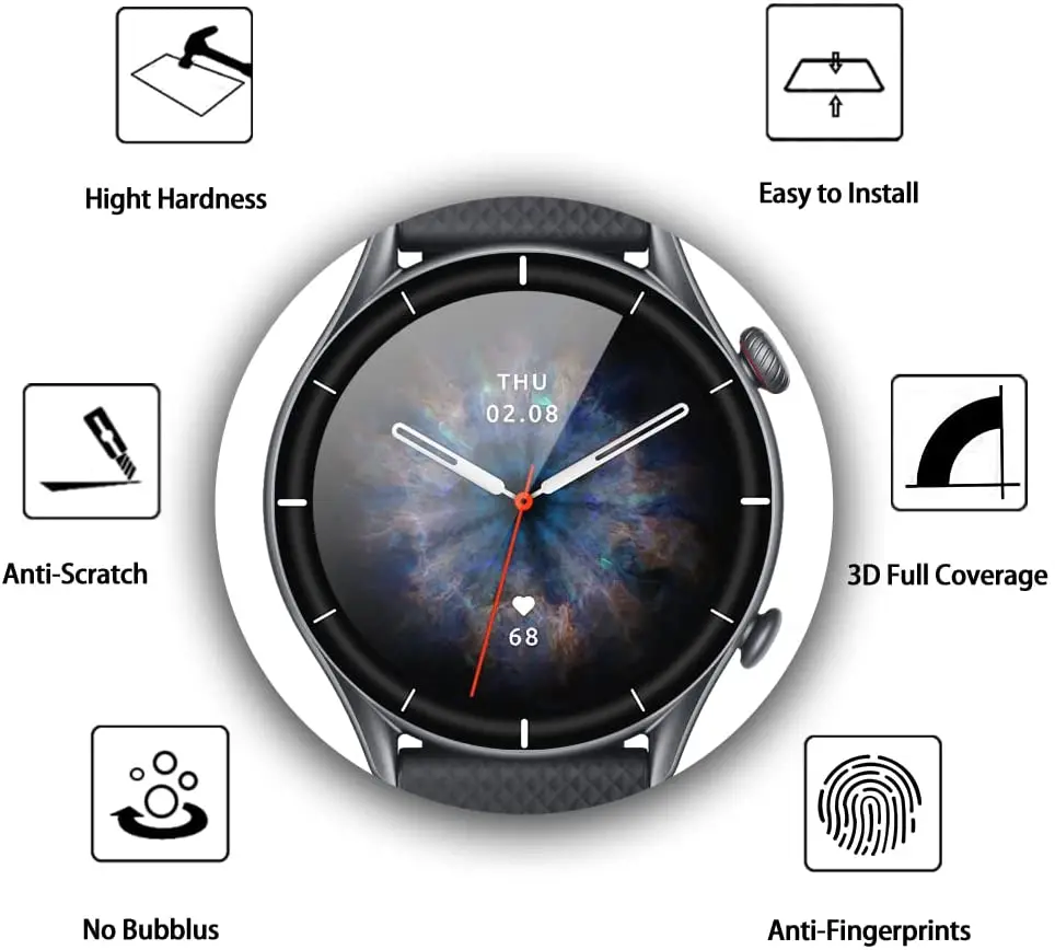 3D Soft Protective Film Cover Screen Protector Film Smart Watch Full Cover For GTR 3 HD Screen Protector For Amazfit GTR 3 Pro