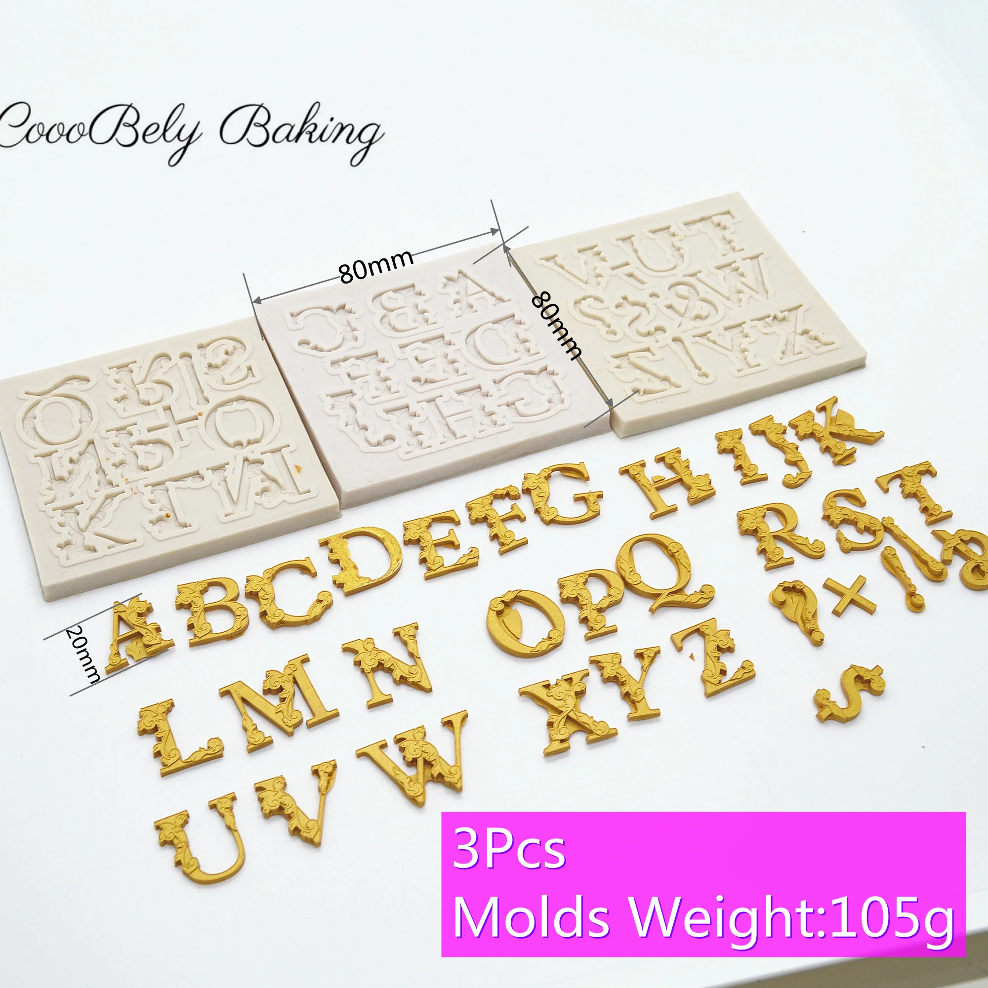 3Pcs English Letter Silicone Cake Molds For Baking Fondant Mold Cake Decorating Tools Pastry Kitchen Baking Accessories XK013