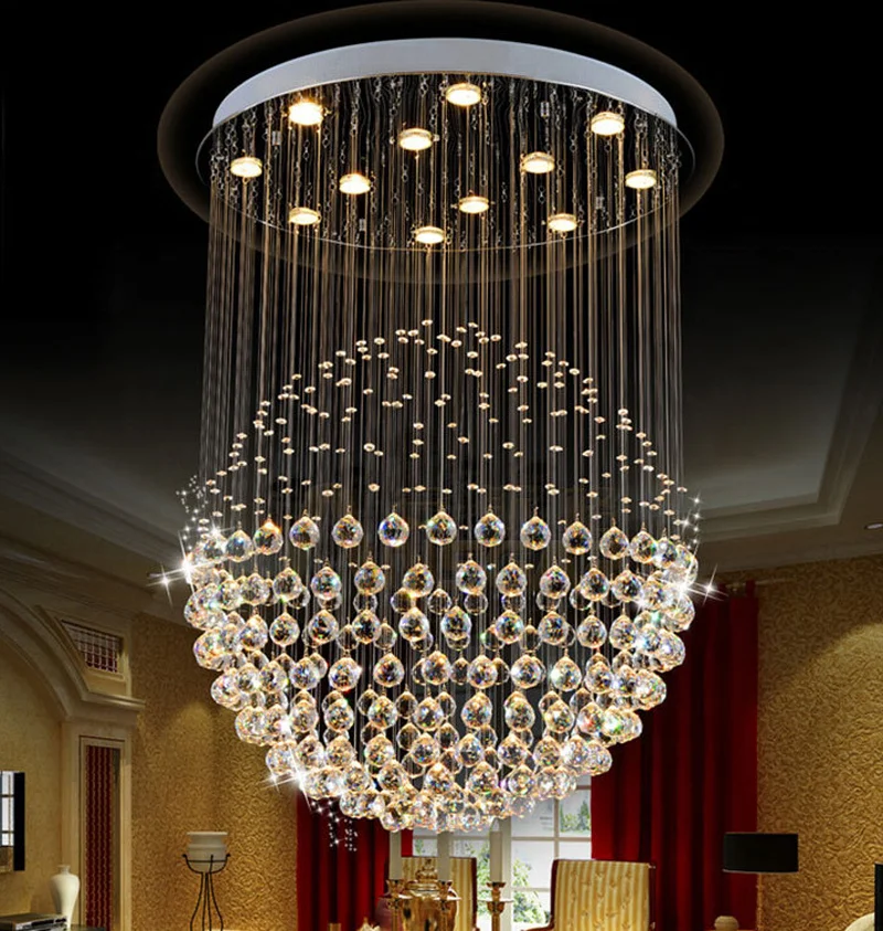 

Modern LED ChandelierK9Crystal Raindrop Lamps Interior Lighting Decorative Ceiling Suitable For Dining Room Bedroom LivingRoom