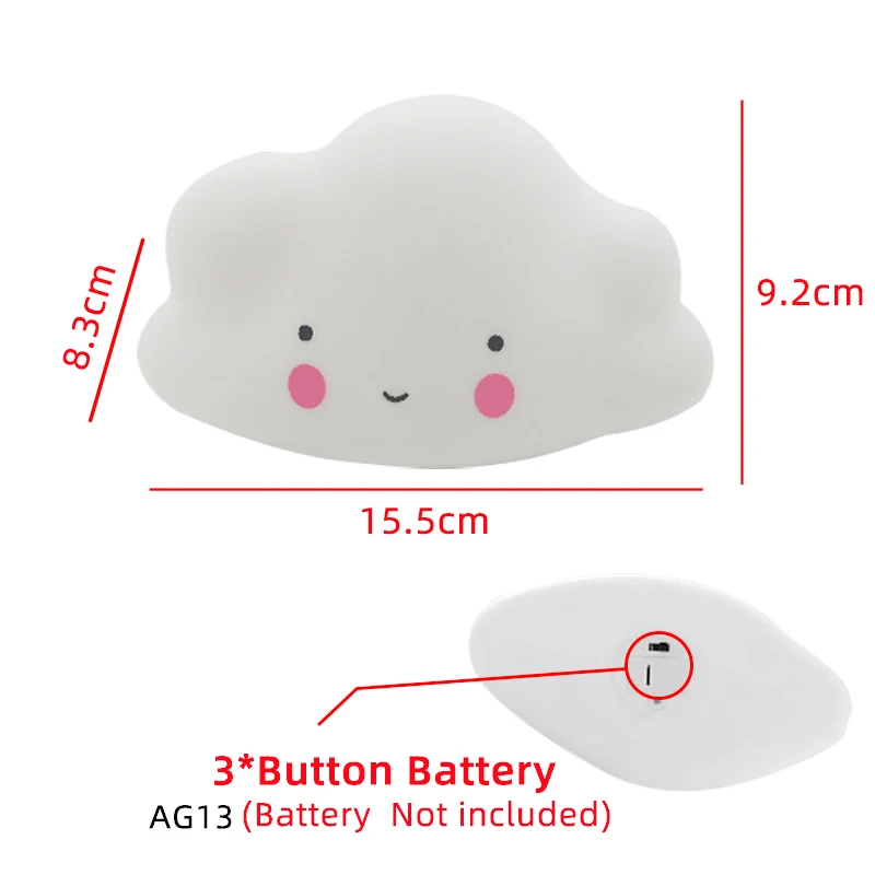 Cute Cloud LED Night Light Kids Bedside Lamp Battery Operated Bedroom Room Decoration Cloud Nightlight For Kid Children Gifts