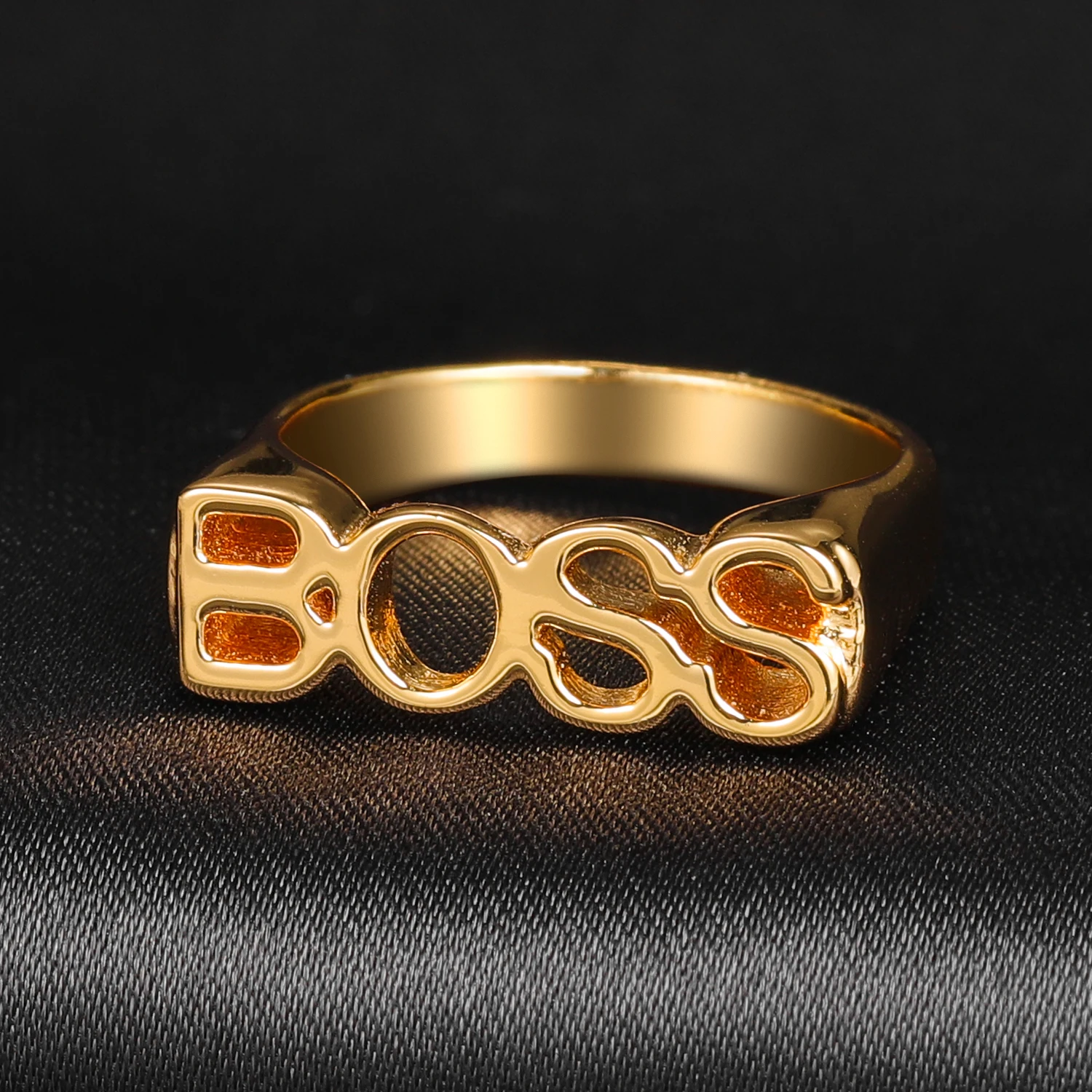 

Personality Hip Hop Ring Women Custom Name Ring Gold Fashion Punk Letter Gold Stainless Steel Name Ring Fashion Christmas Men