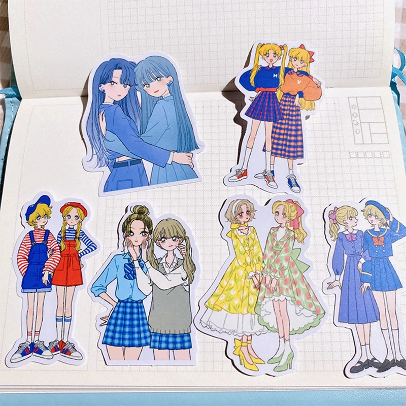 55PCS Cute Girlfriend Sticker DIY Scrapbooking Journal Collage Mobile Computer Diary Album Happy Planner Gift Sealing Decoration