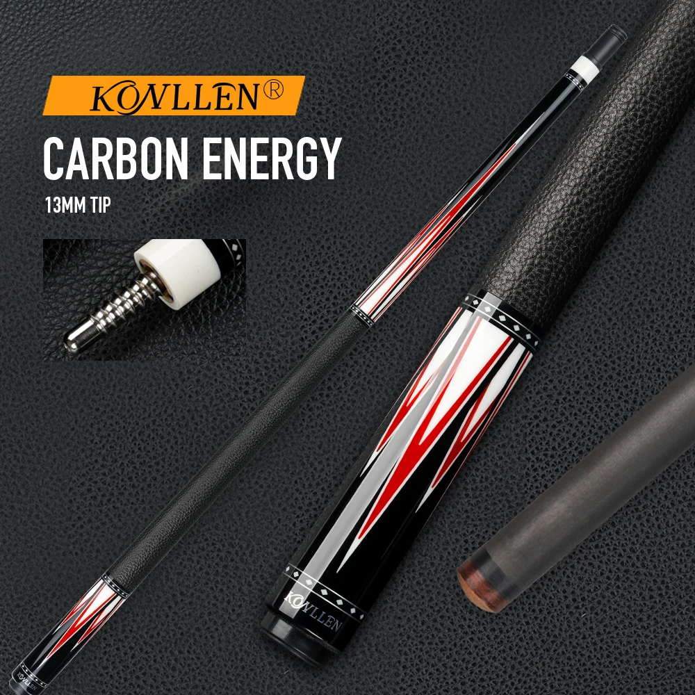 

Konllen Carbon Pool Cue stick13 мм стержень из углеродного волокна 3*8/8 Raial Pin Joint 4 штуки в 1, инкрустация из массива дерева, наборы бильярдного кия