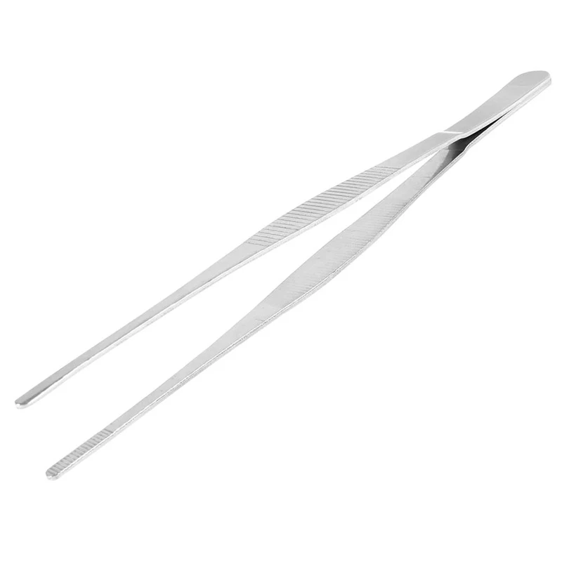 20 Cm/30 Cm Lange Barbecue Voedsel Tong Roestvrijstalen Rechte Pincet Getande Pincet Thuis Medische Tuin Keuken Bbq tool Hot