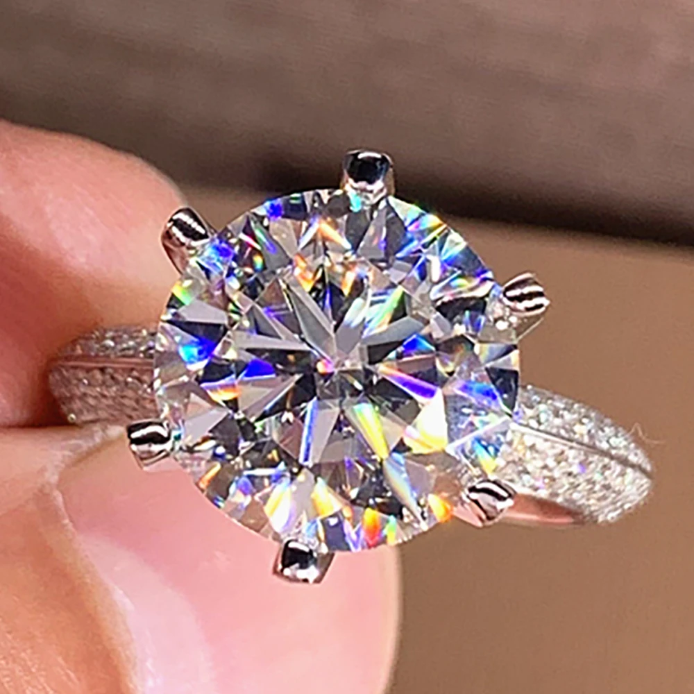 

Custom Solid 10K Au417 White Gold Women Wedding Party Engagement Ring 1 2 3 4 5 Ct Round Moissanite Diamond Ring CROWN Luxury