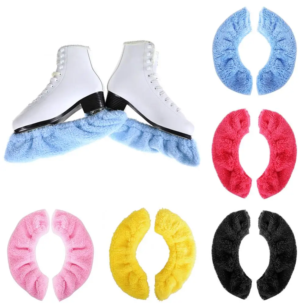 1Pair Unisex Figure Skating Shoes Cover Elastic Velvet Anti-rust Dustproof Spats Protective Jacket Blade Guard for Ice Skating