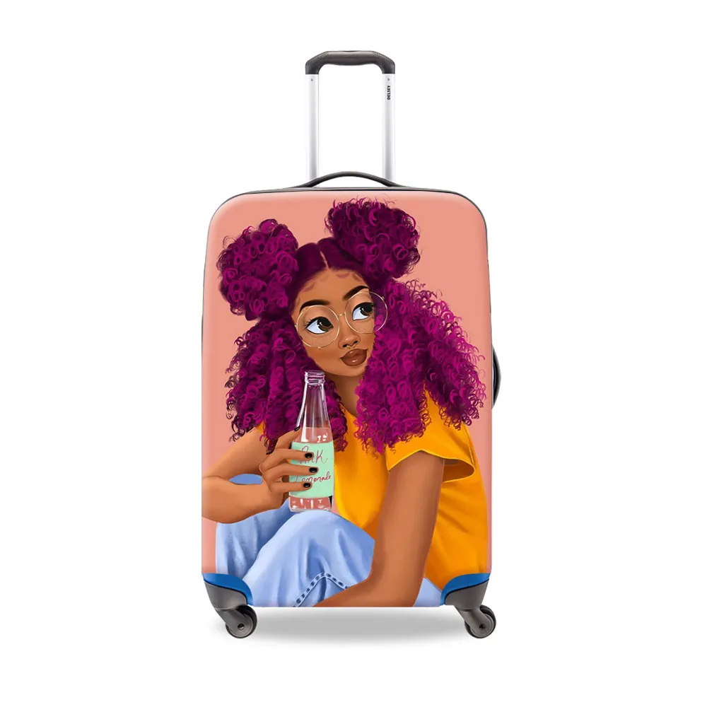 Custom Luggage Case Protective Cover For 18-32 Inch African Girl Sublimation Printing thicker Suitcase Covers Travel Accessiores