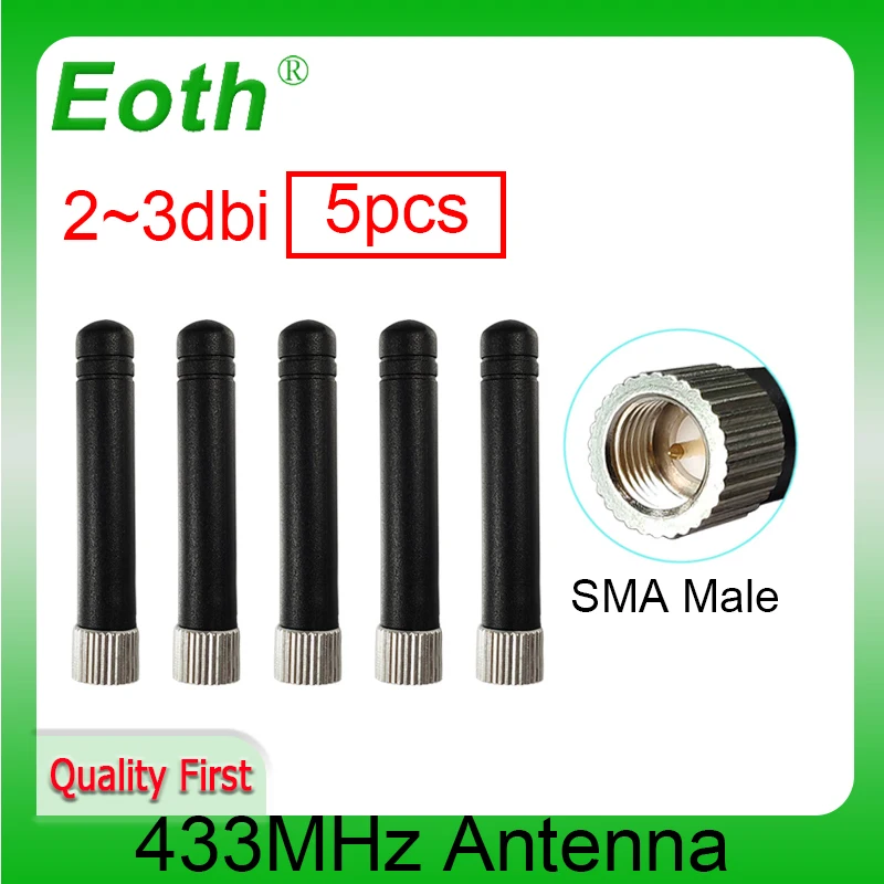 

EOTH 5 шт. 433 МГц Антенна 2 ~ 3dbi sma Штекерная lora антенна pbx iot модуль lorawan сигнальный приемник антенна с высоким коэффициентом усиления