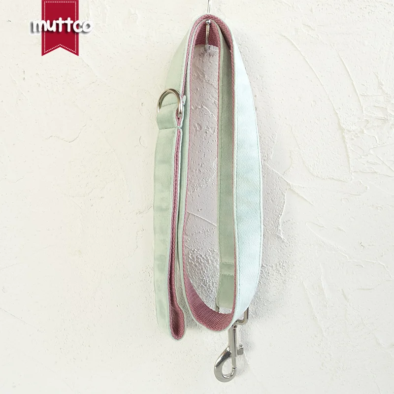 MUTTCO unique design fashionable bow tie handmade dog leash THE MINT PINK dog leash  5 sizes  UDL109