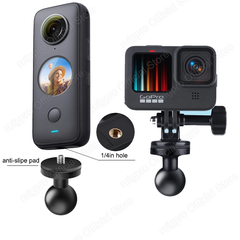 دراجة نارية حامل كاميرا المقود مرآة جبل قوس حامل معدني ل GoPro11 oomo عمل إنستا 360 واحد r x x2 ملحق