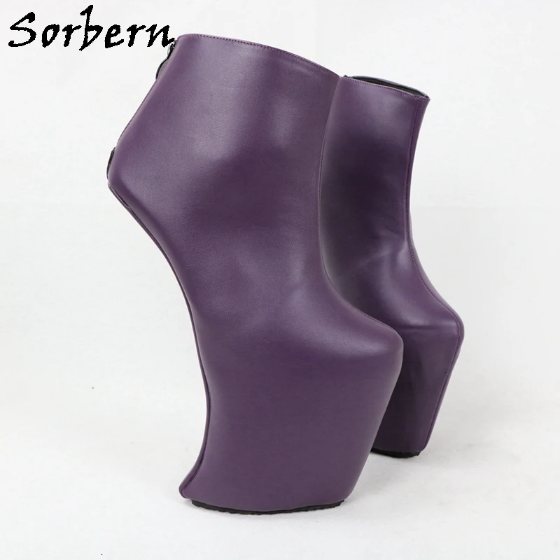 Sorbern Heelless Platform Shoes Lady Gaga Cosplay Boots Ankle High Plus Size Feminino Gothic Shoes For Women Heels Custom Color