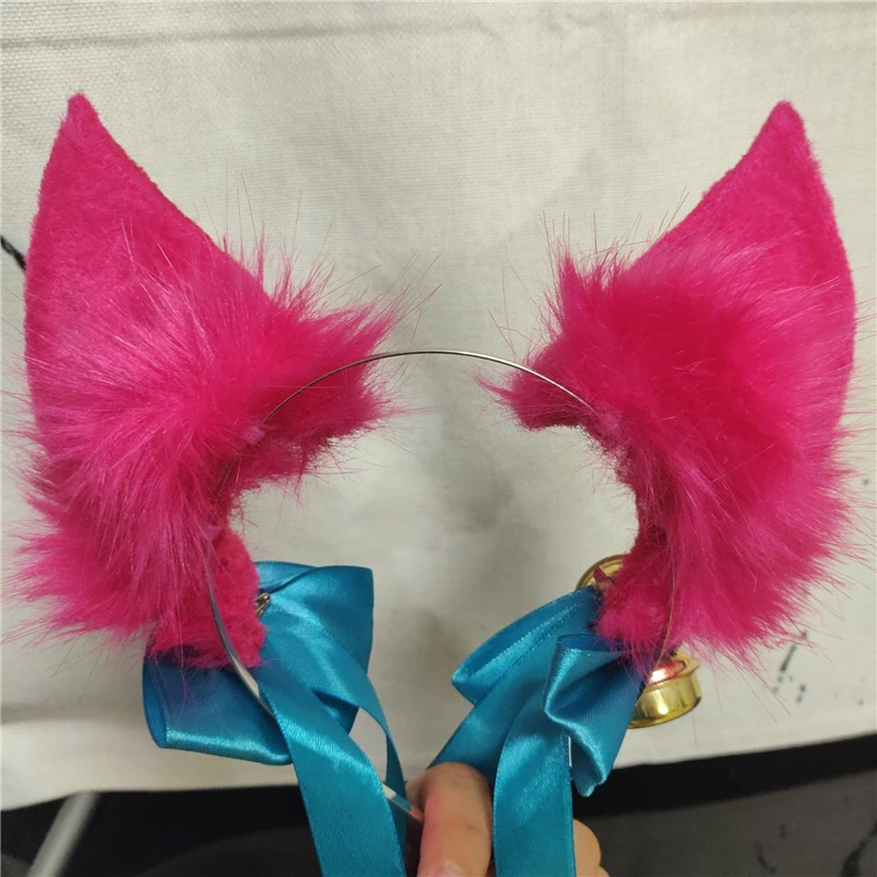 LOL The Nine-Tailed Fox Ahri Spirit Blossom Kimono Cosplay Accessories Ahri Ear KC Headband Headwear