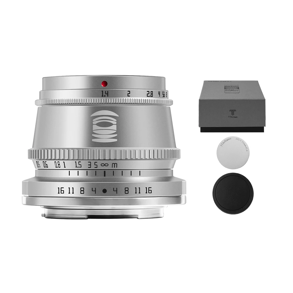 TTArtisan 35mm F1.4 APS-C Manual Focus Silver Cameras Lens for Sony E Fujifilm Fuji X Nikon Z M4/3 Leica L SIGMA Canon M R EOSM