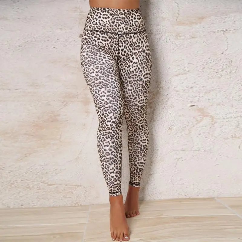 Summer Women Sexy Leopard High Waist Tight Sports Fitness Leggings Push Up Trousers Slimming Workout Quick-Dry Pants