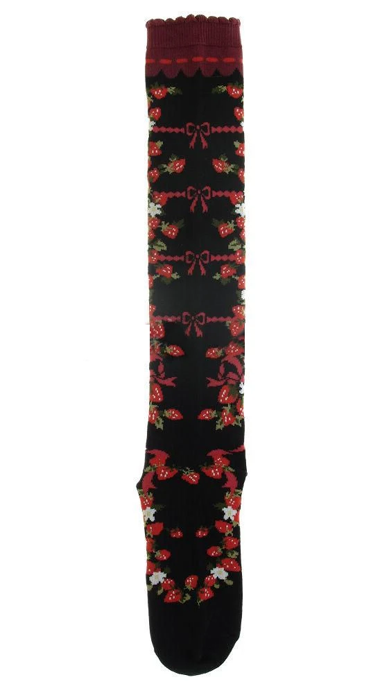 lolita tube socks lace rose streamer lolita socks with beautiful flowers female Lolita socks japanese Sweet Kawaii Girl party