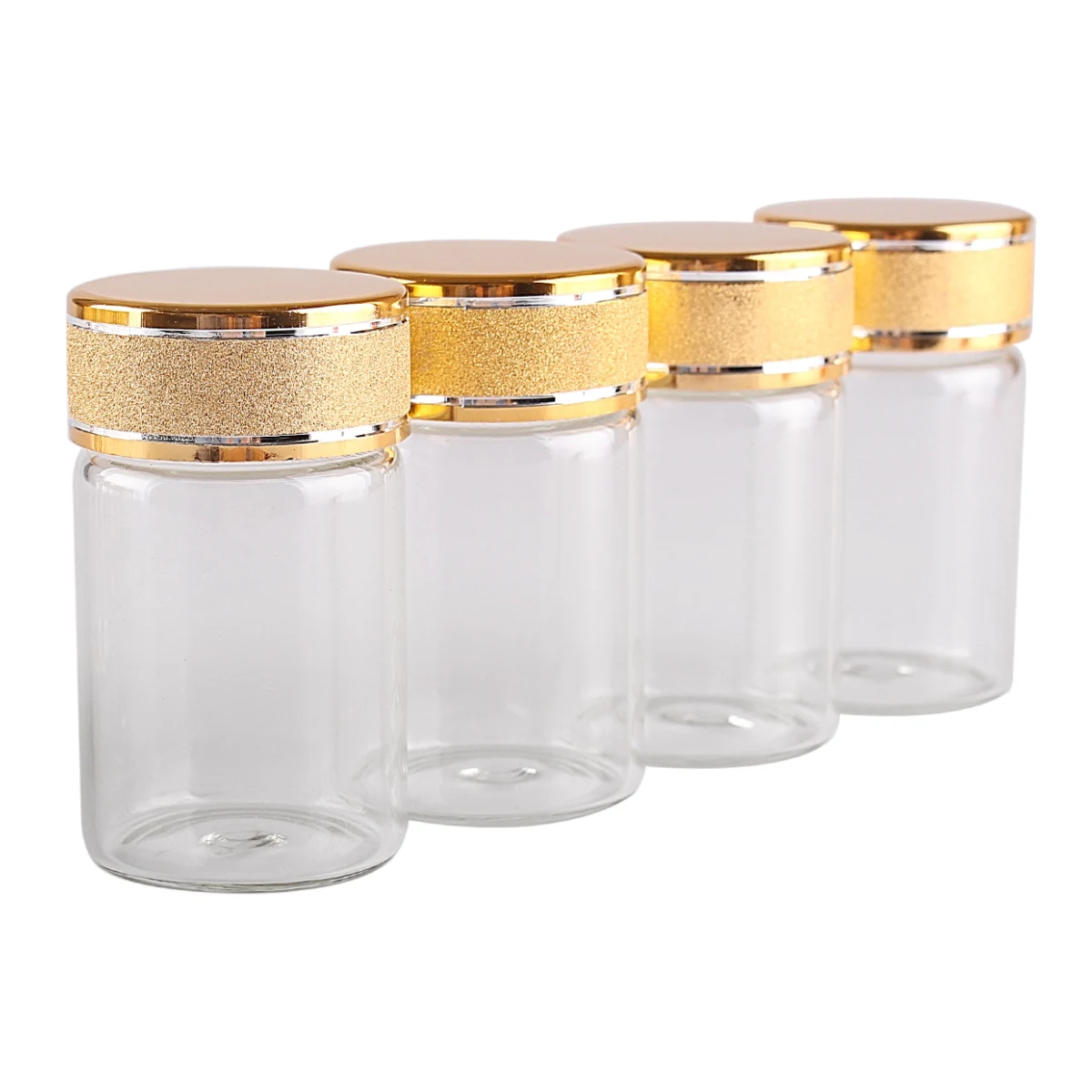 5pcs 20ml 30*50mm Glass Bottles with Golden Frosted Caps Glass vessels Perfume Bottles Ink Bottles Glass Vials for Wedding Favor