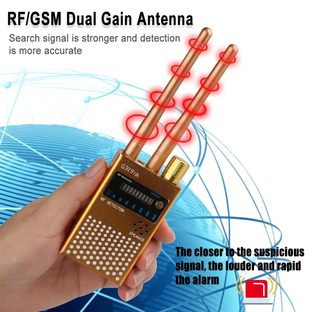 G319A detección de señal Rf inalámbrica, rastreador GPS, Detector antirrobo, escáner de equipo espía, WiFi, GSM, Audio, detección de insectos