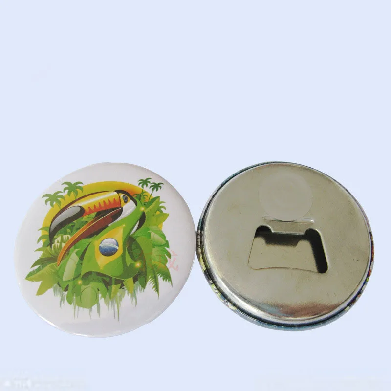75MM magnet bottle opener iron bottom bottle opener magnetic button badges blanks 100 sets