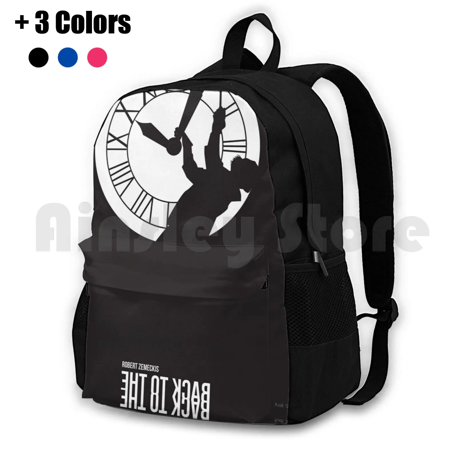 العودة إلى المستقبل-Doc Brown & The Clock Tower حقيبة ظهر للمشي لمسافات طويلة في الهواء الطلق مقاومة للماء والتخييم والسفر العودة إلى المستقبل 80s