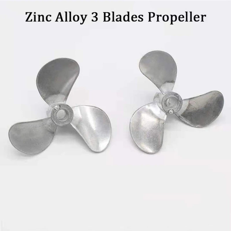 Zinc Alloy 3 Blades Propeller High Hardness 32/36/40/44/48mm Diameter 4mm Aperture Propeller For Rc Model Boat Shaft Connector