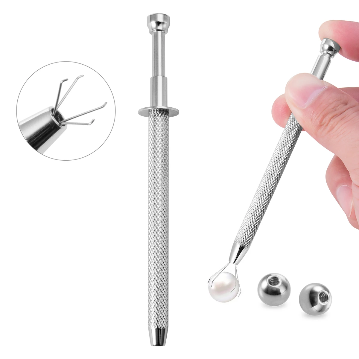 1PC Surgical Steel Septum Tragus Ear Piercing Forceps Safety Tweezers Opening Round Plier Lip Navel Nose Piercings Clamp Tool