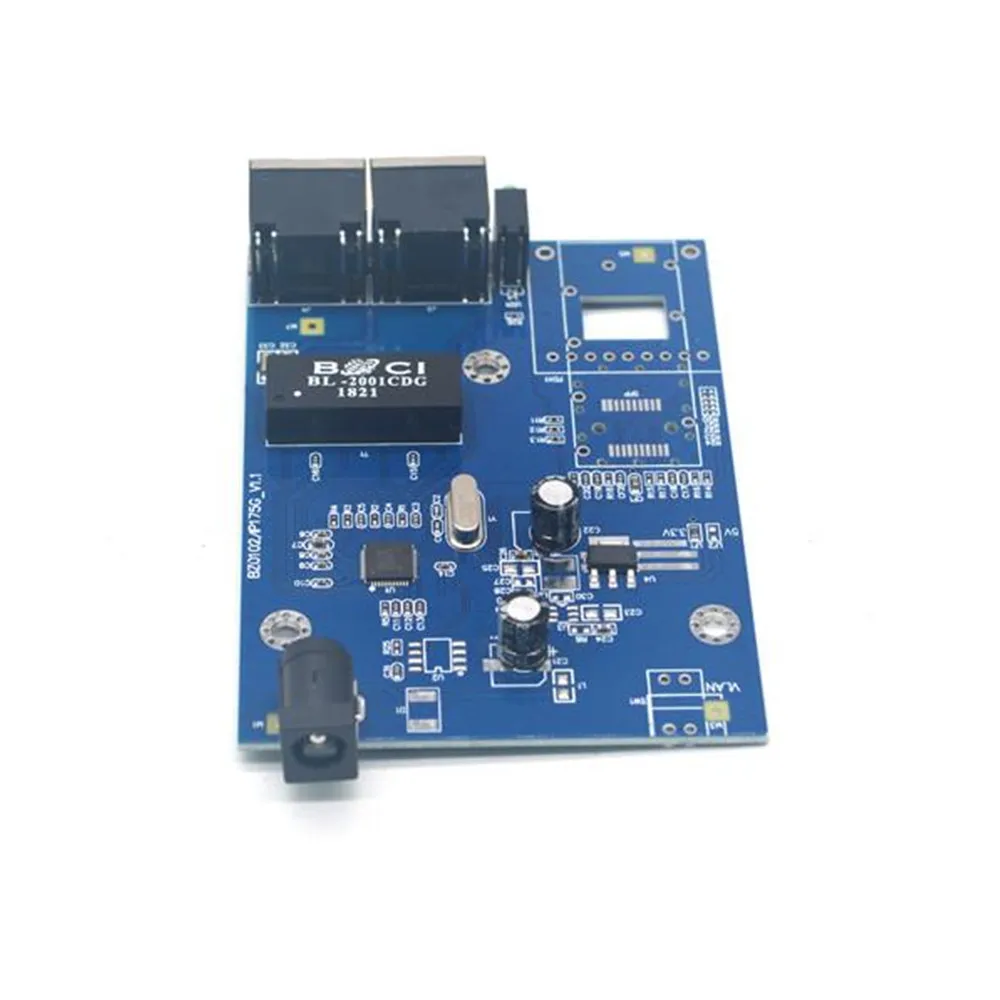 Plexda 10/100M 1F2T fiber media converter 10/100Base-TX to 100FX PCBA board (FMC-FE1F2T)