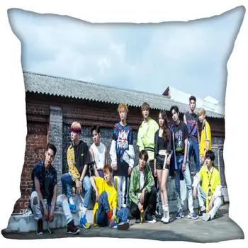 맞춤형 K-pop UNB 프린트 사각 실크 베갯잇, 양면 새틴 베갯잇, 맞춤형 로고, 40x40, 45x45, 50x50, 60x60