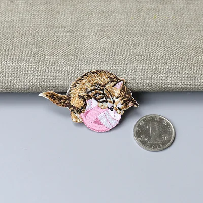 Große Qualität Gestickte Nette Katze Patches für Baby Hut Tasche DIY Patch Mit Kleber Kleber Eisen Auf Patch Reparatur Aufkleber – Detail 7