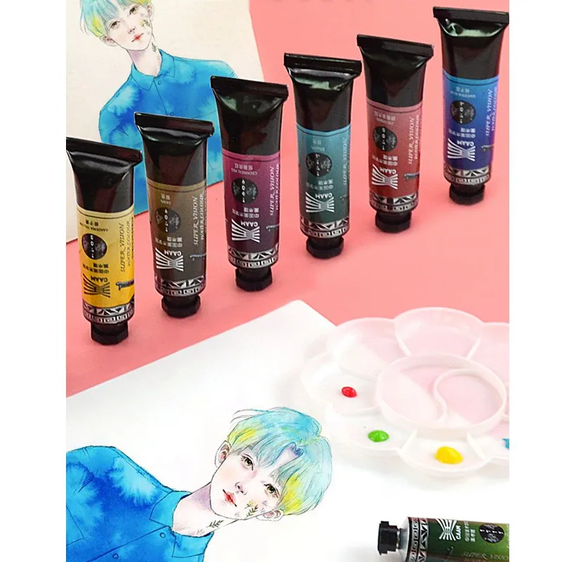 

Super Vision 15ml Natural Plant Extract Animal Extract Watercolor Tube Transparent Professional Water Color Paint For Painting