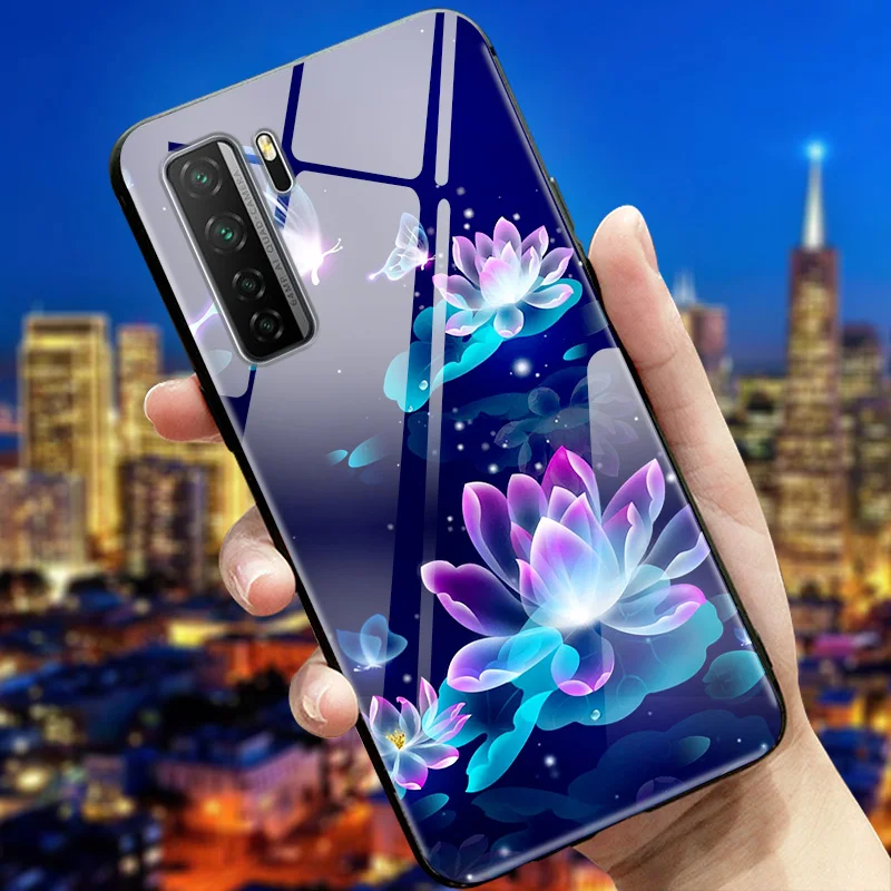 Tempered Glass Case For Honor 30s Case Glass Back Cover For Honor 30s Phone Case Honor30s 30 s Funda For Huawei Nova 7 SE Case