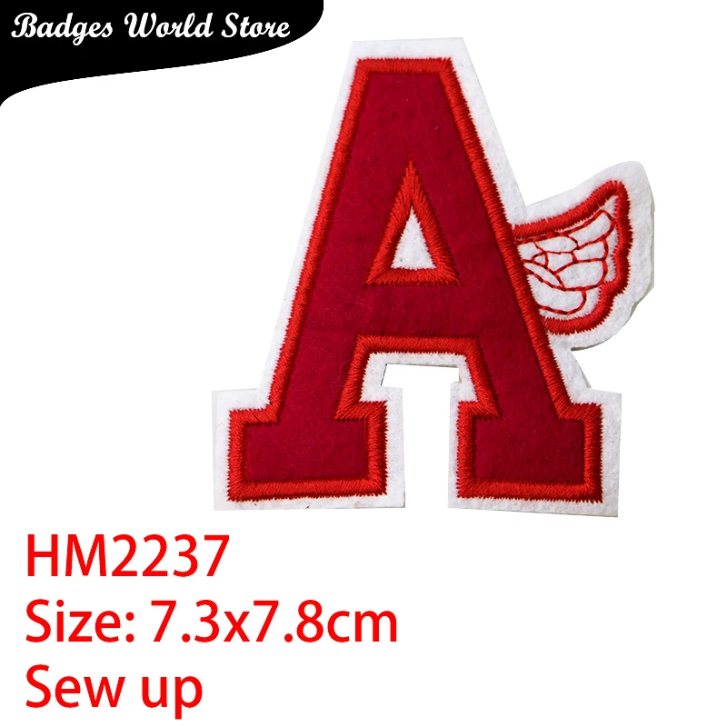 Cartoon Decorative letters Patch English alphabet icon Embroidered Applique Patches For DIY Iron on Badges on clothes Stickers