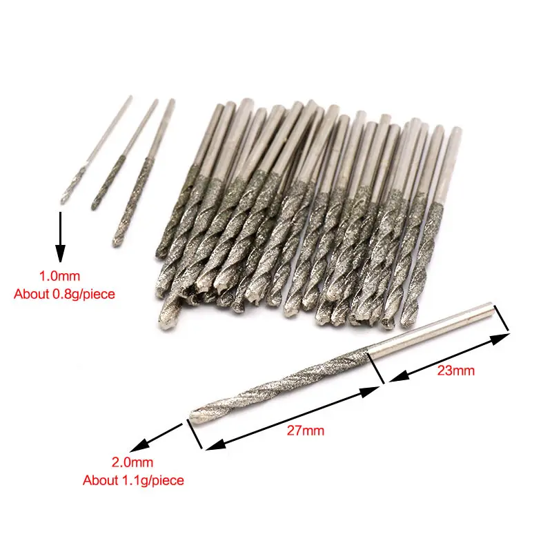 5 pezzi HSS Mini punte elicoidali in acciaio ad alta velocità Set 0.8-3.0mm per la lavorazione del legno plastica alluminio cristallo giada agata giada