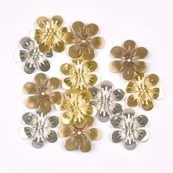 Retro Flower Connectors Filigree Wraps DIY Jewelry Bracelet Findings handicraft Decoration Metal Craft 25mm 20pcs ykl0762-4