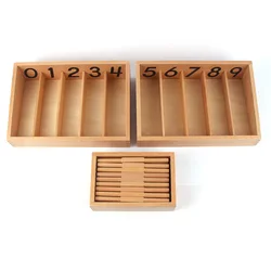 Montessori Spindle Box W/ 45 Spindlers Wooden  Math Toys Mathematics Materials Early Learning Tools Counting Game for Children