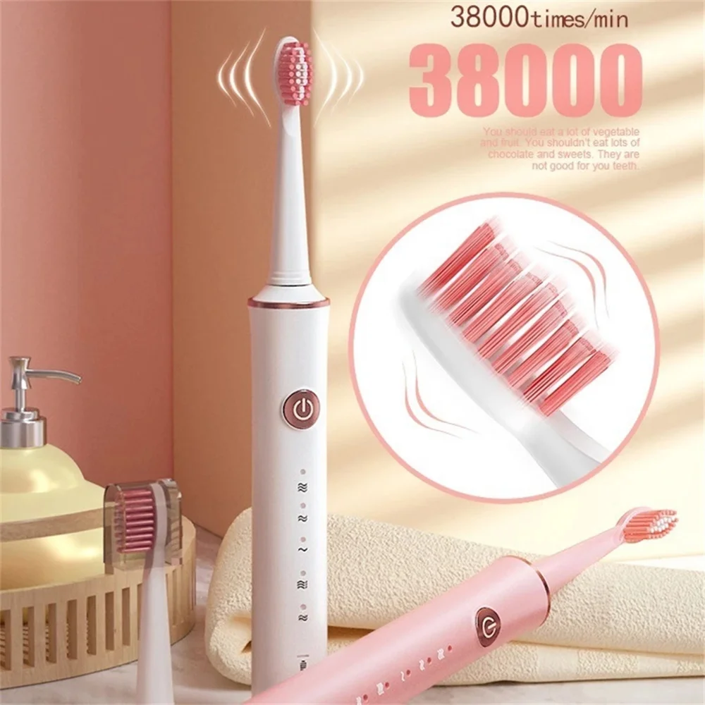 Sonic Electric Toothbrush W Design Brush Head Electric Tooth Brush IPX7 Smart Reminder Travel Toothbrush USB Fast Charging